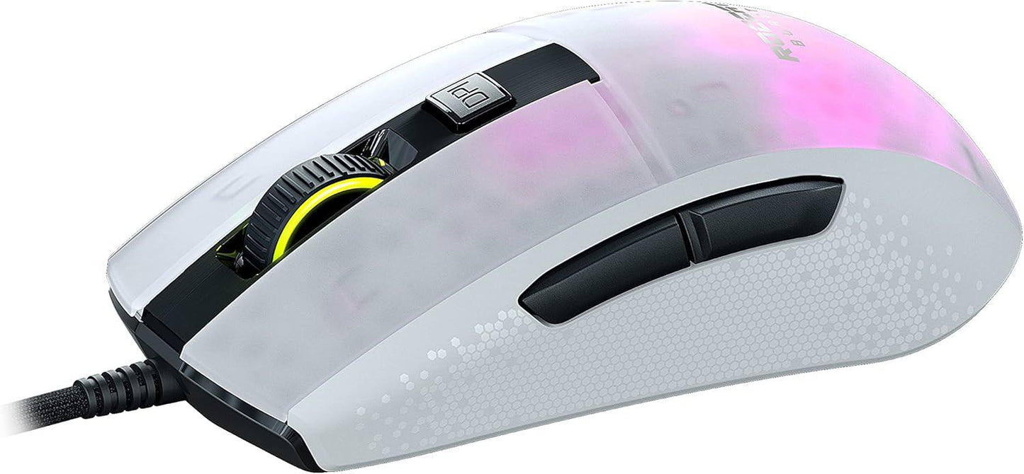 ゲーミングマウス ROCCAT Burst Pro White ROCCAT 超軽量68g 対称形デザイン ハニカムシェル構造 光学式Titan Switch Optical 1億回耐久 16000DPI Owl-Eyeセンサー 最大加速度50G 最大追跡速度400IPS PhantomFlexケーブル 並行輸入品