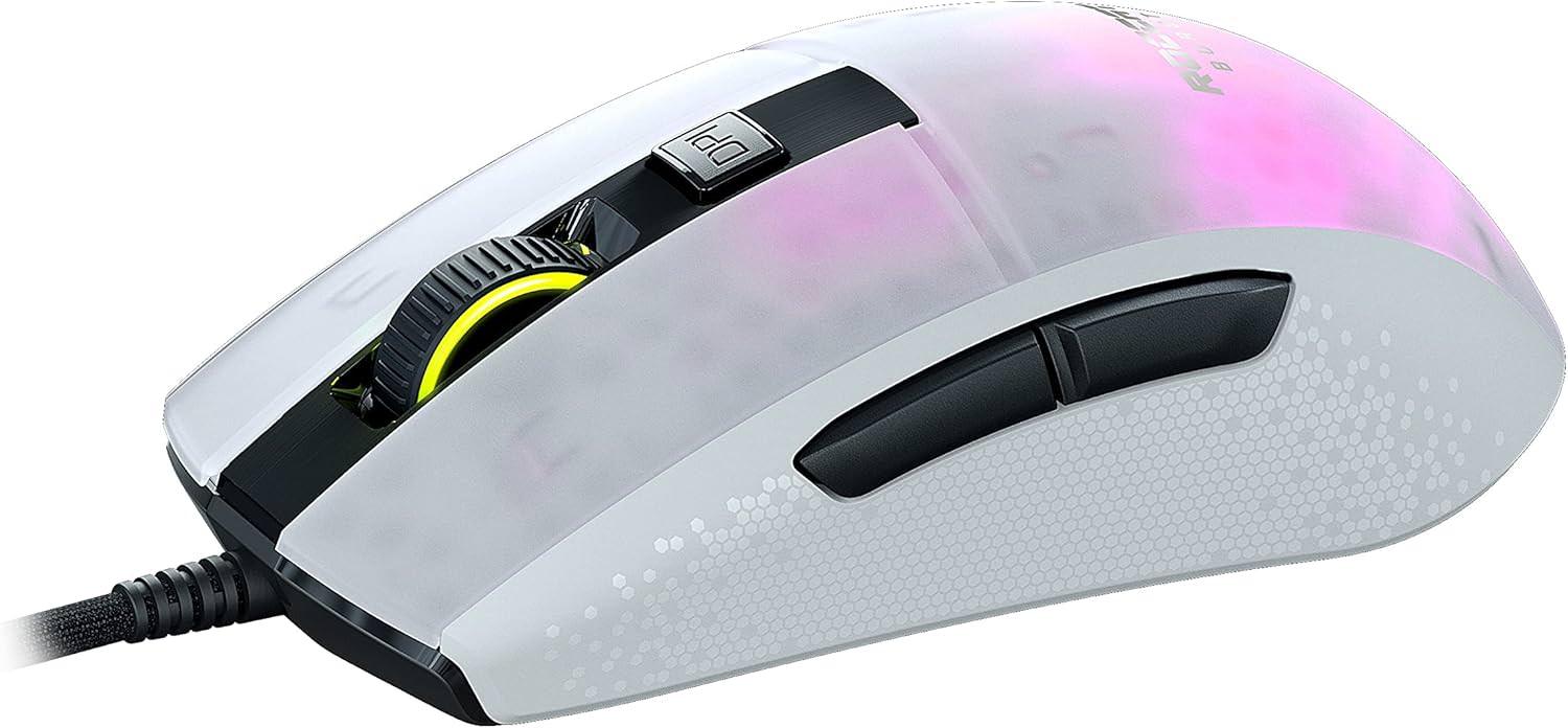 ゲーミングマウス ROCCAT Burst Pro White ROCCAT 超軽量68g 対称形デザイン ハニカムシェル構造 光学式Titan Switch Optical 1億回耐久 16000DPI Owl-Eyeセンサー 最大加速度50G 最大追跡速度400IPS PhantomFlexケーブル 並行輸入品