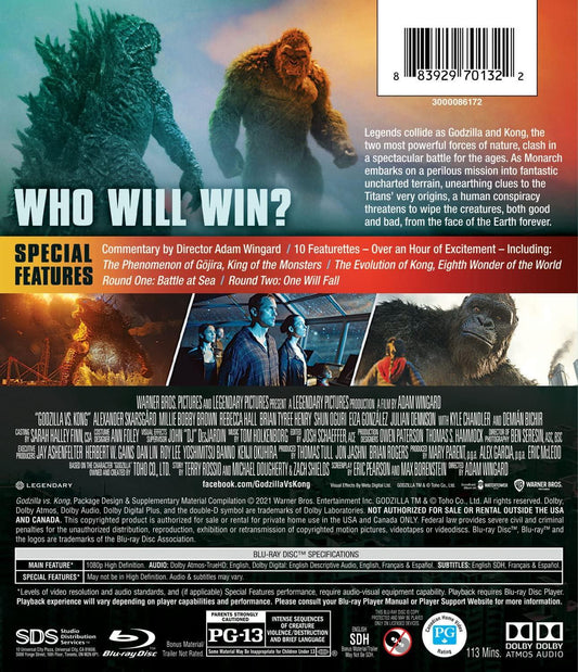 ブルーレイ ゴジラvsコング Blu-ray モンスターバース 2021年公開 怪獣映画 高画質 1080p ワイドスクリーン 2.39:1 アダム・ウィンガード監督 迫力の怪獣バトル 豪華キャスト収録 特典映像多数収録 圧倒的映像美