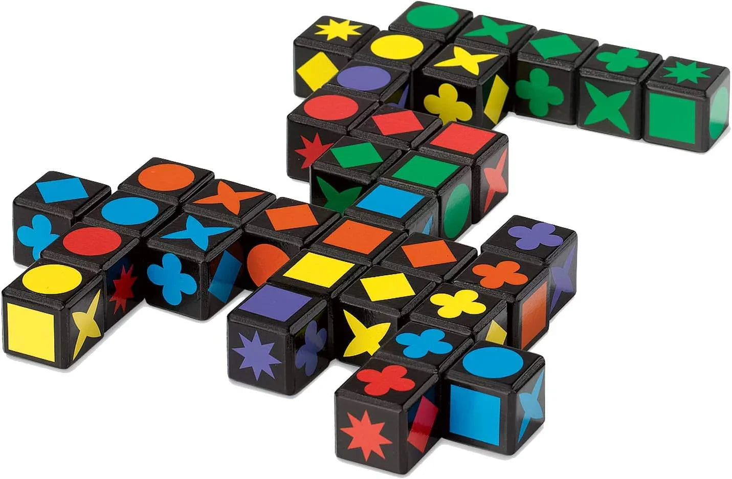 ボードゲーム Qwirkle Cubes クワークルキューブ 世界的賞受賞戦略的木製キューブ90個ダイスシステム搭載手札オープン新ルール家族向け知育玩具6歳以上 2人から4人対応 パーティーゲーム 幅広い年齢層対応 