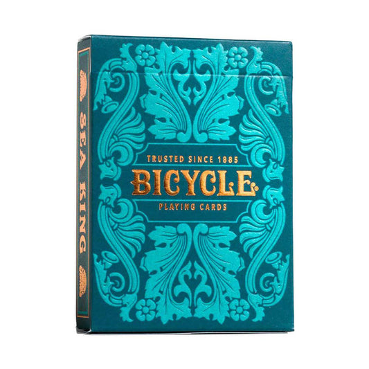 トランプ Bicycle Sea King Playing Cards 海洋テーマ クラーケン 灯台 54枚 プラスチック製 防水性 耐久性 ポーカー ラミー ソリティア スペード 88 x 63mm 国際標準 ポーカーサイズ 青 青緑色 複雑精巧デザイン