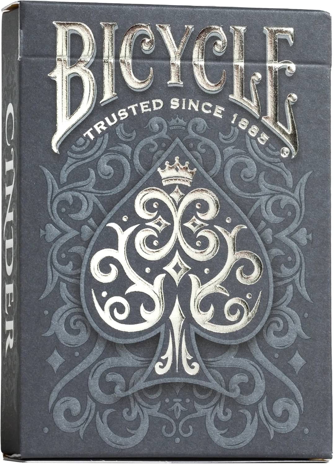 トランプカード Bicycle Cinder Premium Playing Cards Silver Smoke Foil 神秘的煙モチーフ美しいデザイン プレミアムデック シルバーフォイル装飾 エンボス加工 Air-Cushion Finish アメリカ製品質 カスタムデザイン絵札