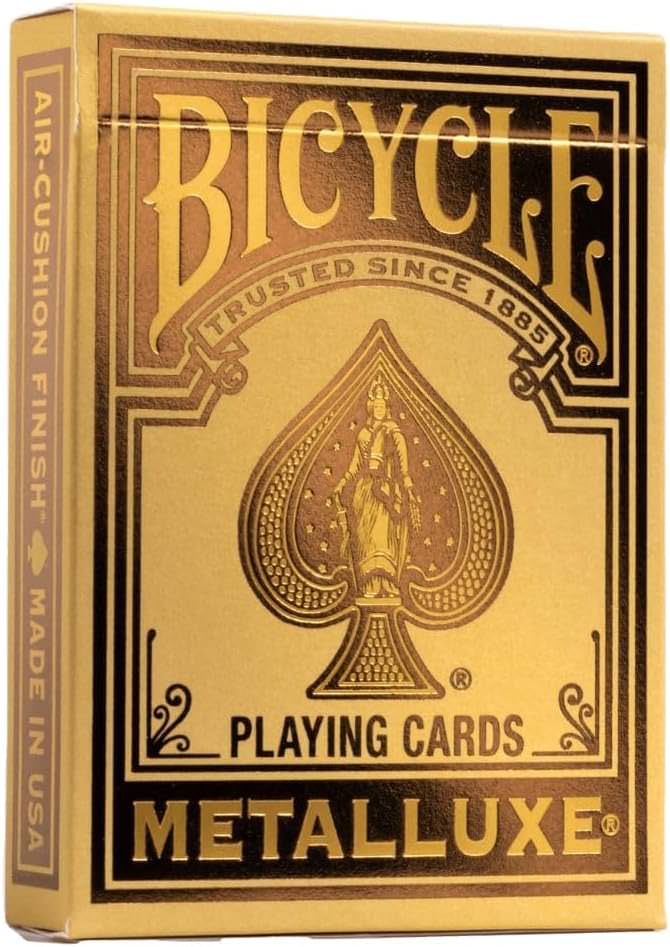 トランプ Bicycle Metalluxe Gold Playing Cards Premium Metal Foil MetalLuxe技術 金属箔仕上げ 耐久性 輝き プレミアム カードゲーム ポーカー ブラックジャック クレイジーエイト ゴールドフィッシュ マジックトリック