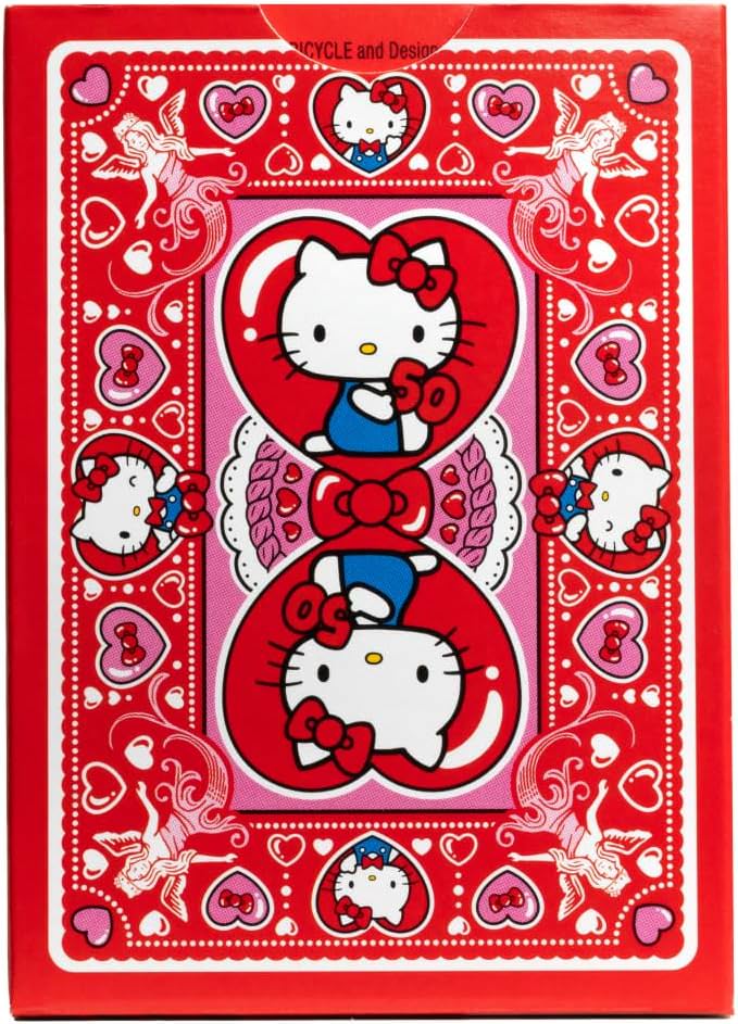 トランプカード ハローキティ Hello Kitty Playing Cards Bicycle 50周年 Anniversary サンリオキャラクター ポーカーサイズ 56枚 記念品 コレクター プレミアムカードストック エアークッションフィニッシュ加工