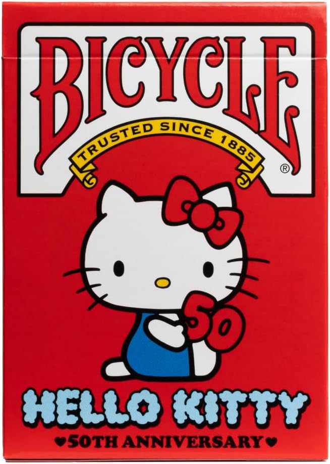 トランプカード ハローキティ Hello Kitty Playing Cards Bicycle 50周年 Anniversary サンリオキャラクター ポーカーサイズ 56枚 記念品 コレクター プレミアムカードストック エアークッションフィニッシュ加工