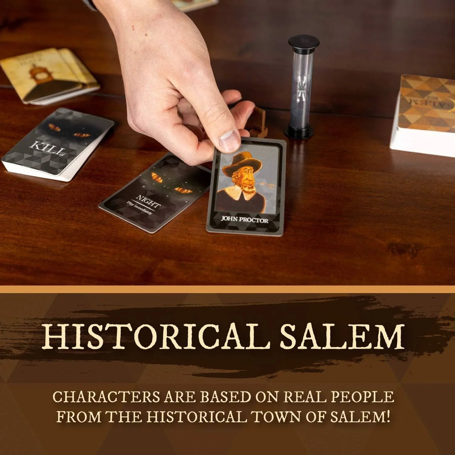 ボードゲーム Salem 1692 Facade Games 歴史的魔女裁判心理戦カードゲームソーシャルディダクション駆け引き村人魔女役割推理協力対決4人以上対応外観古書風磁石閉じ式デラックス版ルール多言語対応 英語版 日本語説明書なし
