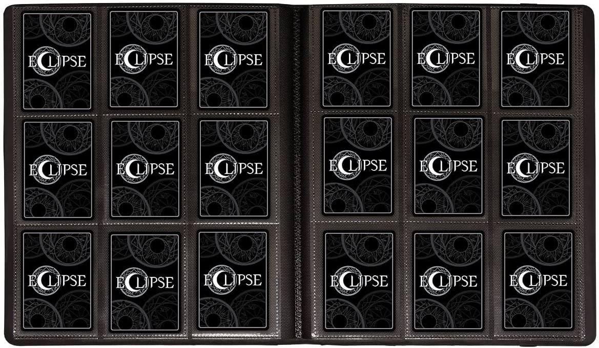カードバインダー Eclipse 9ポケットPROバインダー Eclipse ホワイトデザイン 高品質収納 非PVC素材 トレーディングカード保存 ポケット両面18枚収納 360枚対応 ゴムバンド付属 滑り止め突起 横入れ仕様 最高レベル保護