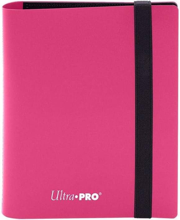 トレーディングカードバインダー Eclipse 2ポケットPROバインダー ホットピンク Ultra Pro 横入れポケットデザイン 80枚収納 非PVC素材 滑り止め黒ウェブ素材 ゴム製ストラップ付き コレクション保護用