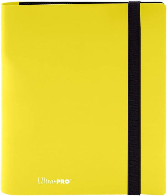 カードバインダー Ultra Pro 4-Pocket Eclipse Lemon Yellow PRO-Binder Ultra PRO 鮮やかなレモンイエロー デッキプロテクタースリーブ対応 4ポケット×20ページ収納可能 コンパクトサイズ 縦209mm 横176mm 厚み27mm