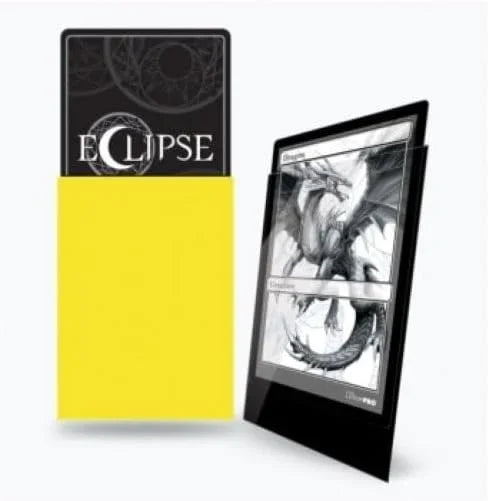 トレーディングカードゲーム用 スタンダードデッキプロテクタースリーブ Ultra PRO Eclipse Gloss 鮮やかなレモンイエロー 100枚入り ポリプロピレン製 グロス仕上げ アーカイバルセーフ 耐久性抜群 シャッフル快適 対戦情報遮断仕様