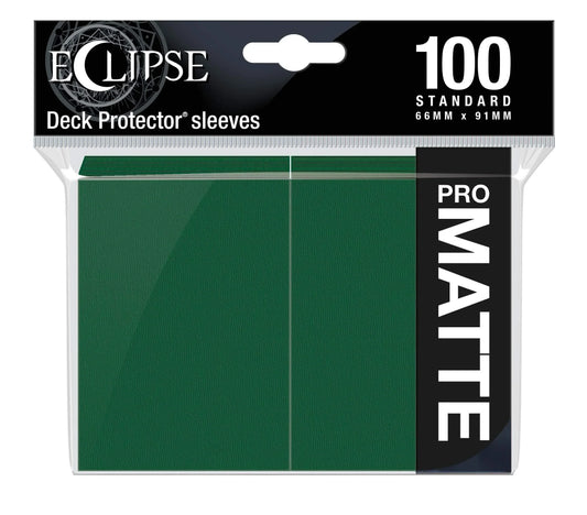 トレーディングカードスリーブ PRO-Matte Eclipse スタンダード デッキプロテクター Ultra PRO フォレストグリーン 100枚入り マット仕上げ 視認性向上 不透明背面 ChromaFusionテクノロジー 耐久性 安心保護 高品質ポリプロピレン素材