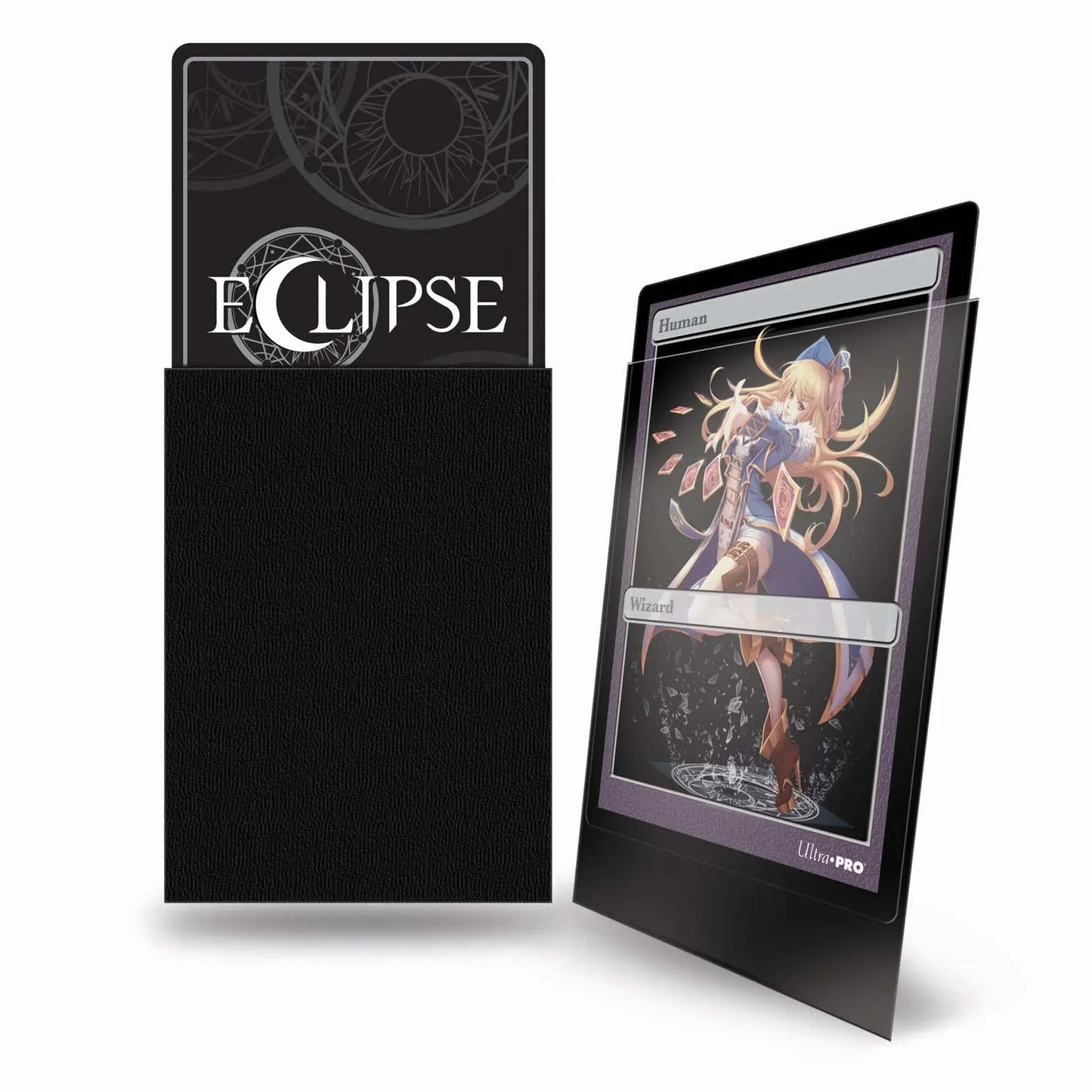 カードスリーブ Eclipse マット スモール デッキ プロテクター スリーブ Ultra PRO 多層フィルム構造 ブラック層 光反射防止 マットクリア加工 指紋汚れ防止 耐久性 優れた保護性能 くっつきにくいエンボス加工 シャッフル快適
