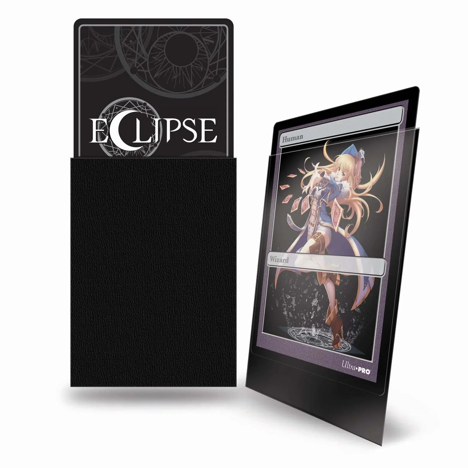カードスリーブ Eclipse マット スモール デッキ プロテクター スリーブ Ultra PRO 多層フィルム構造 ブラック層 光反射防止 マットクリア加工 指紋汚れ防止 耐久性 優れた保護性能 くっつきにくいエンボス加工 シャッフル快適