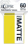 デッキプロテクタースリーブ Eclipse Matte Small Sleeves Lemon Yellow Ultra PRO スモールサイズカード専用 遊戯王 ヴァンガード デジモンTCG対応 62mm×89mm 60枚入り 不透明バック ChromaFusion テクノロジー マット仕様