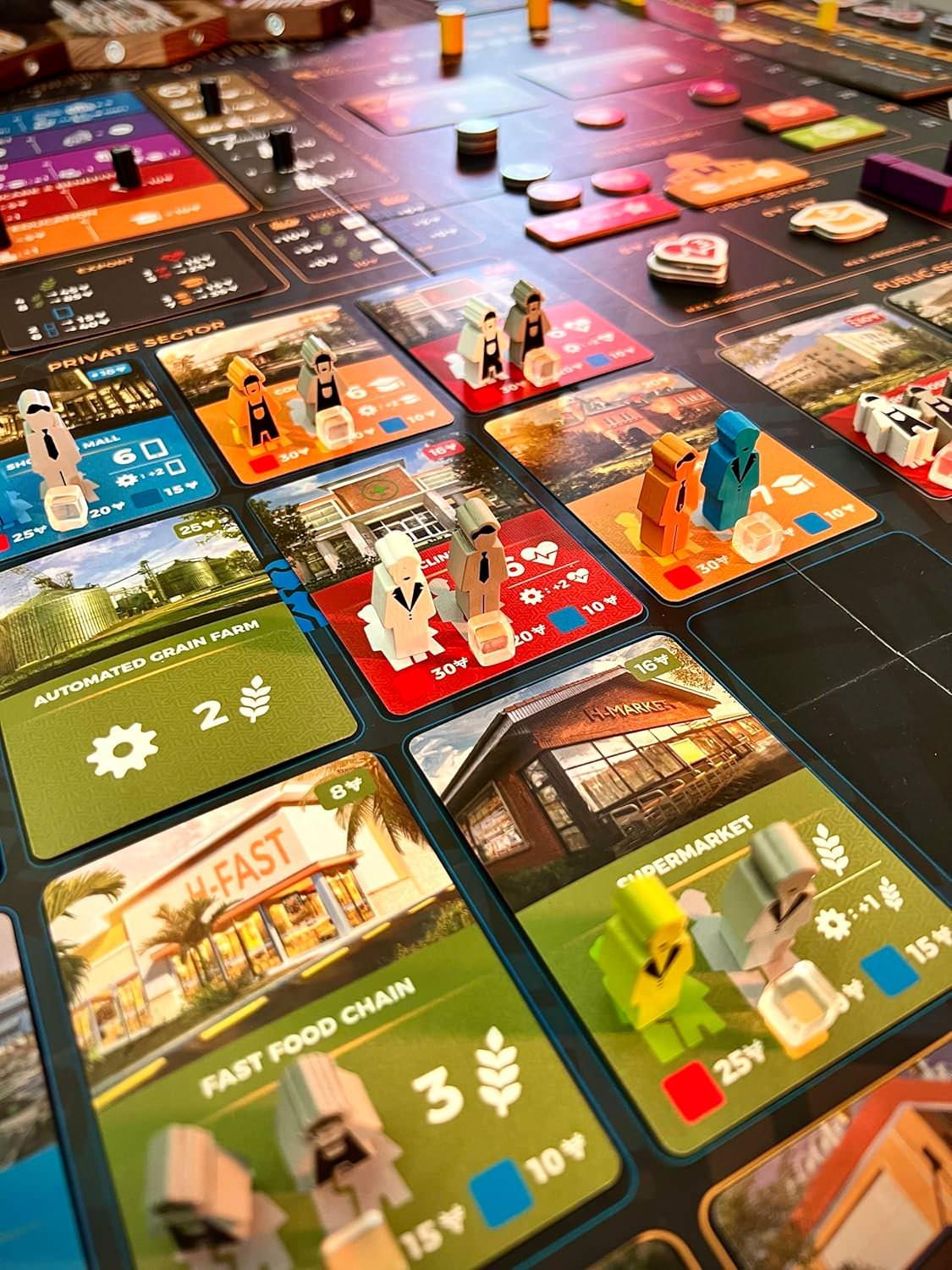 ボードゲーム Hegemony ヘゲモニー 非対称政治経済カードドリブンゲーム 社会多層構造再現 労働者階級 中産階級 資本家階級 国家担当 戦略的選択 投票政策ゲーム 複雑インタラクティブ プレイ90分以上英語版 日本語説明書なし