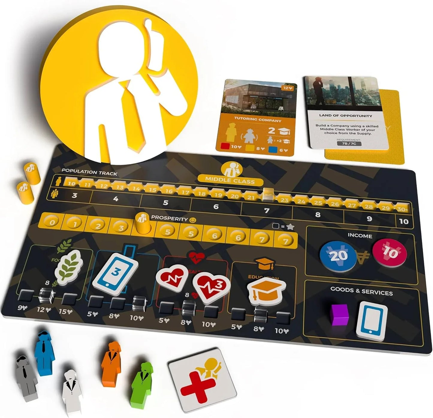 ボードゲーム Hegemony ヘゲモニー 非対称政治経済カードドリブンゲーム 社会多層構造再現 労働者階級 中産階級 資本家階級 国家担当 戦略的選択 投票政策ゲーム 複雑インタラクティブ プレイ90分以上英語版 日本語説明書なし
