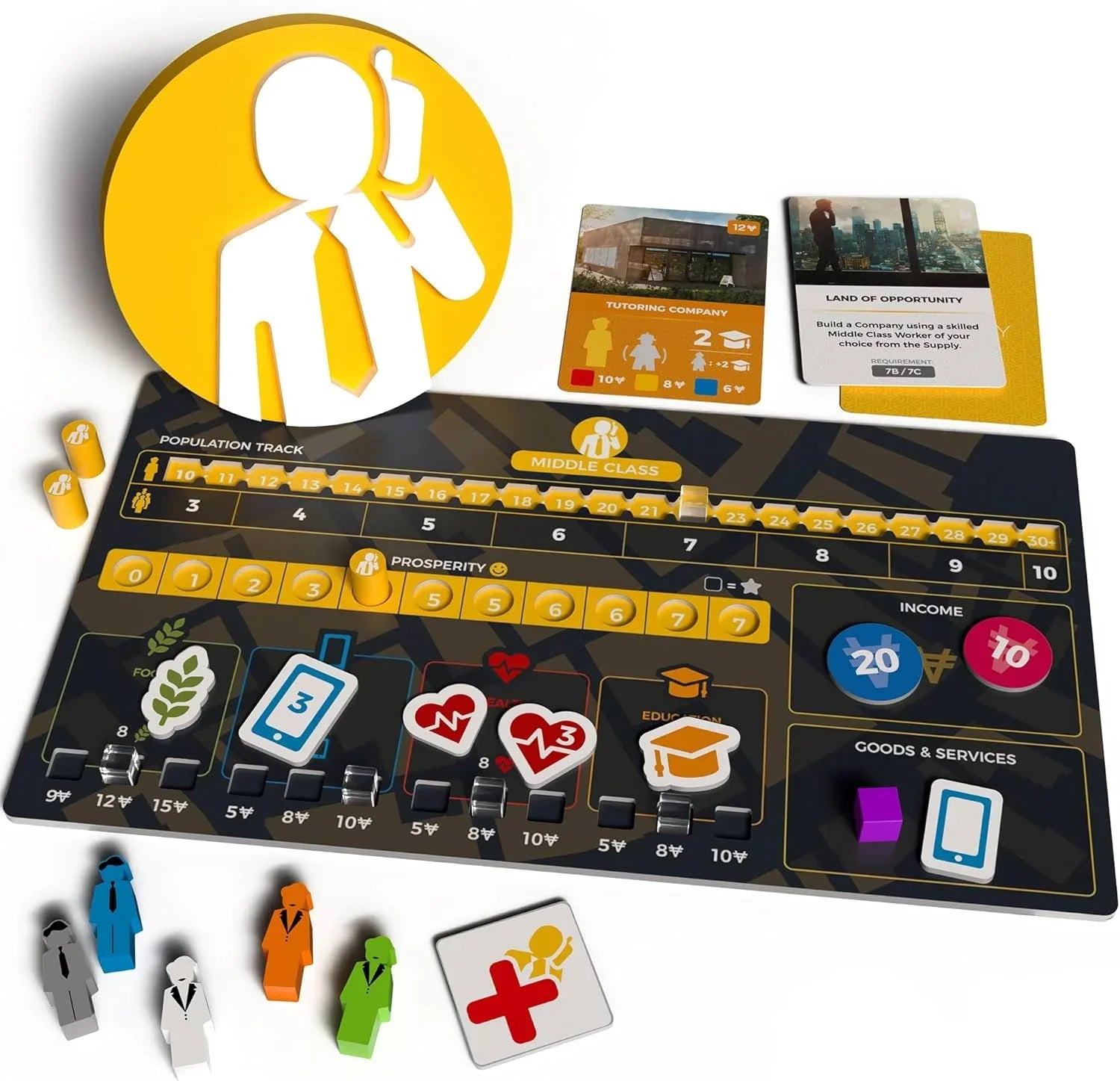 ボードゲーム Hegemony ヘゲモニー 非対称政治経済カードドリブンゲーム 社会多層構造再現 労働者階級 中産階級 資本家階級 国家担当 戦略的選択 投票政策ゲーム 複雑インタラクティブ プレイ90分以上英語版 日本語説明書なし