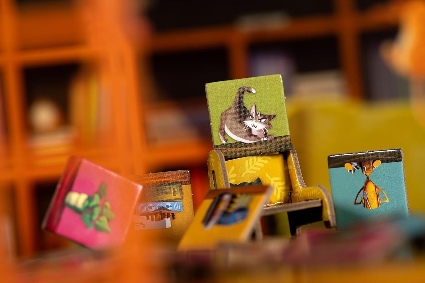 ボードゲーム マイシェルフィー My Shelfie Cranio Creations Lucky Duck Games 3D 立体的 本棚 タイル配置 戦略的 ファミリーゲーム アブストラクト戦略ゲーム 2人から4人 30分 8歳以上 整理整頓