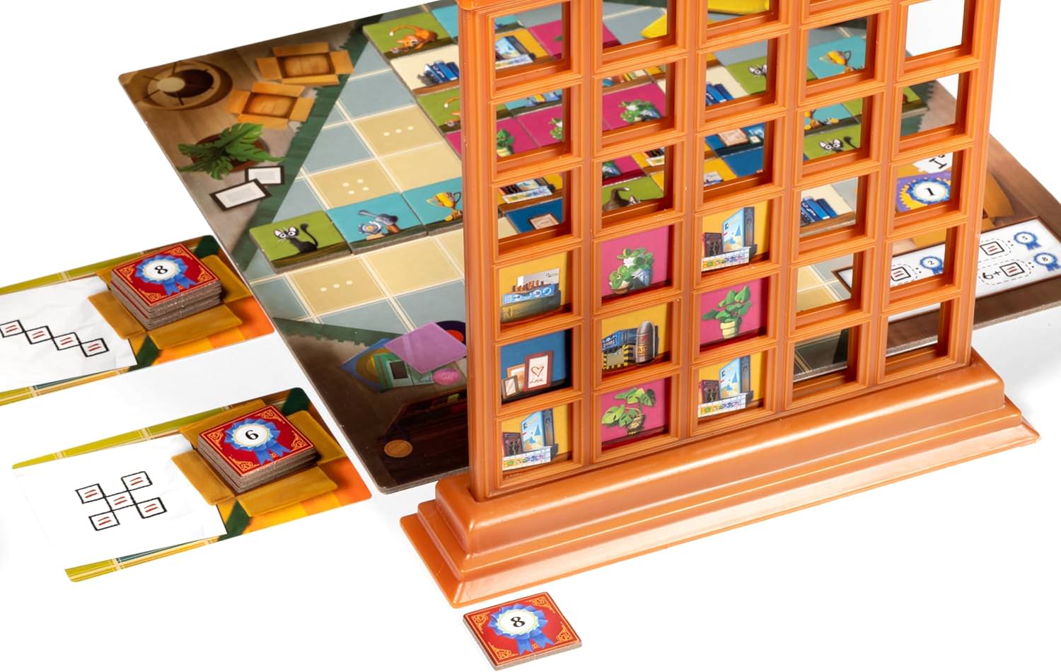 ボードゲーム マイシェルフィー My Shelfie Cranio Creations Lucky Duck Games 3D 立体的 本棚 タイル配置 戦略的 ファミリーゲーム アブストラクト戦略ゲーム 2人から4人 30分 8歳以上 整理整頓