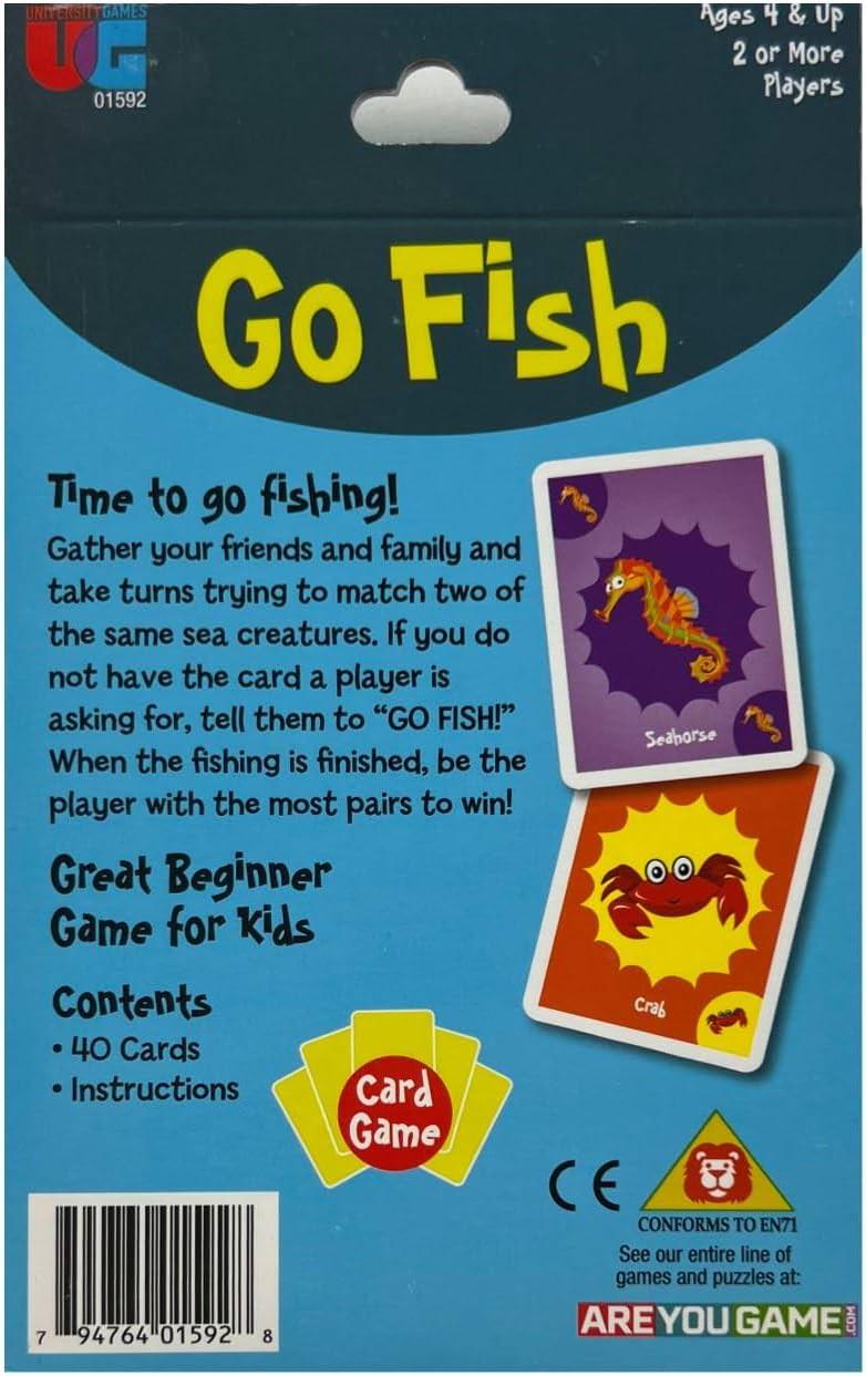 カードゲーム Go Fish ジャンボサイズ 知育玩具 記憶力集中力向上 海の生き物イラスト デザイン パーティーゲーム 子供向け 4歳以上対象 家族みんなで楽しめる 40枚セット シンプルルール 英語学習 コミュニケーション能力育成 プレゼント輸入英語版 - Trade Center