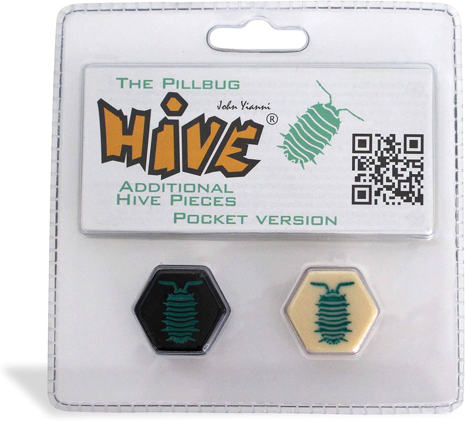 ボードゲーム Hive Pocket Pillbug拡張セット タイル2個 白黒セット 戦略性向上 新駒ピルバグ クイーンビー戦術強化 特殊能力付き 対象年齢9歳以上 2人用 英語説明書付き モスキート能力連携 ベースゲーム拡張パーツ 基本移動1マス