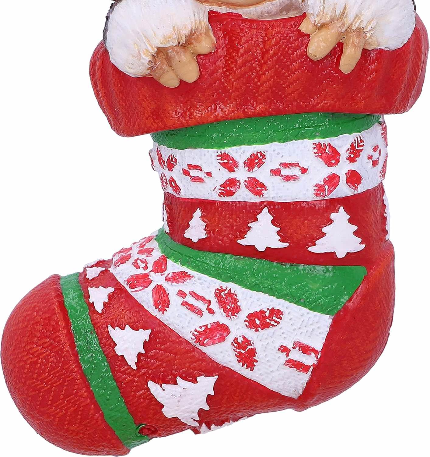 オーナメント グレムリン ギズモ クリスマス Nemesis Now公式 ギズモ赤いストッキングから顔を覗かせる12cmコンパクトサイズ モフモフ毛並み特徴的な大きな耳と愛らしい表情精巧な手塗りレジン素材熟練職人仕上げ 吊り下げ用フック付属