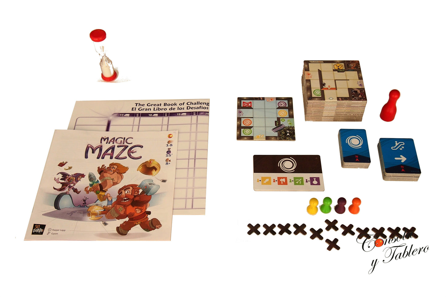 ボードゲーム Magic Maze マジックメイズ アライアンスリプレイ 4人協力型リアルタイム脱出ゲーム 警備員回避瞬時判断制限時間内ミッション成功必須 静かな忍耐 サイレント連携非言語プレイ 英語版 日本語説明書なし
