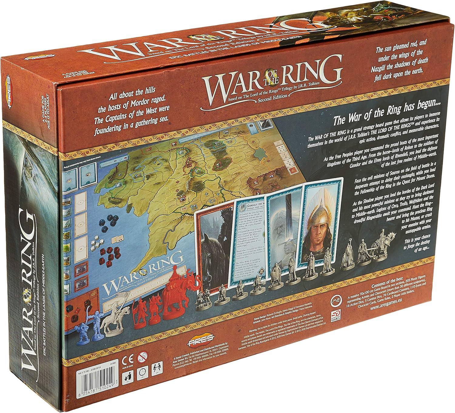 ボードゲーム War of the Ring Second Edition フランチェスコネピテッロ マルコマッジ ロベルトディメグリ 指輪物語 中つ国 戦略 2人から4人 プレイ可能 豊富なフィギュア コンポーネント 政治トラック英語版 日本語説明書なし