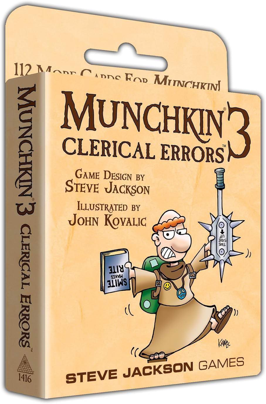カードゲーム 拡張セット Munchkin 3 Clerical Errors Steve Jackson Games 新種族ノーム 新クラスバード 戦略性向上 ユーモア満載 個性豊かな112枚新カード 人気コミック作家陣参加 強力アイテム多数収録 