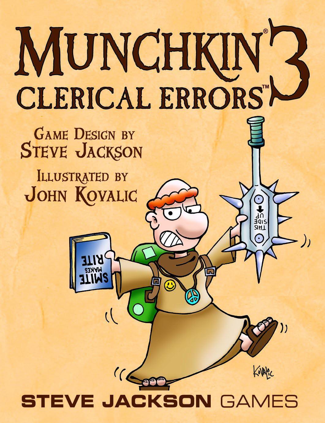 カードゲーム 拡張セット Munchkin 3 Clerical Errors Steve Jackson Games 新種族ノーム 新クラスバード 戦略性向上 ユーモア満載 個性豊かな112枚新カード 人気コミック作家陣参加 強力アイテム多数収録 