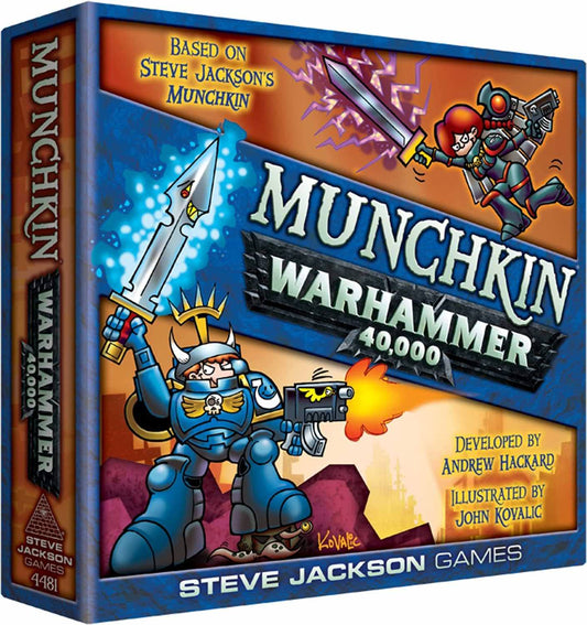 カードゲーム Munchkin Warhammer 40,000 Steve Jackson Games 168枚カード 3-6人用 ボードゲーム ゲームボード付属 カスタムダイス Ultramarine Necron Aeldari Ork Death Guard Tyranid Andrew Hackard John Kovalic