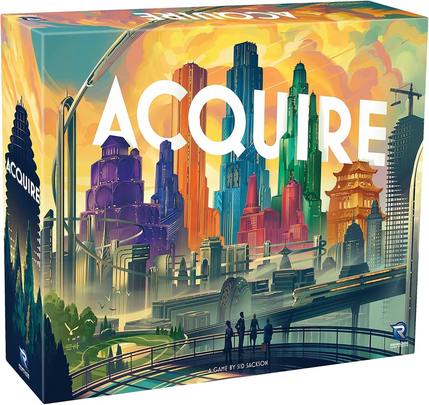 ボードゲーム Acquire 名匠シドサクソン 不動産戦略の傑作 高品質プラスチック製ゲームボード ビルディングタイル 株式売買 合併戦略 株券 株主情報カード タイクーンモード クラシックモード 投資利益最大化英語版 日本語説明書なし