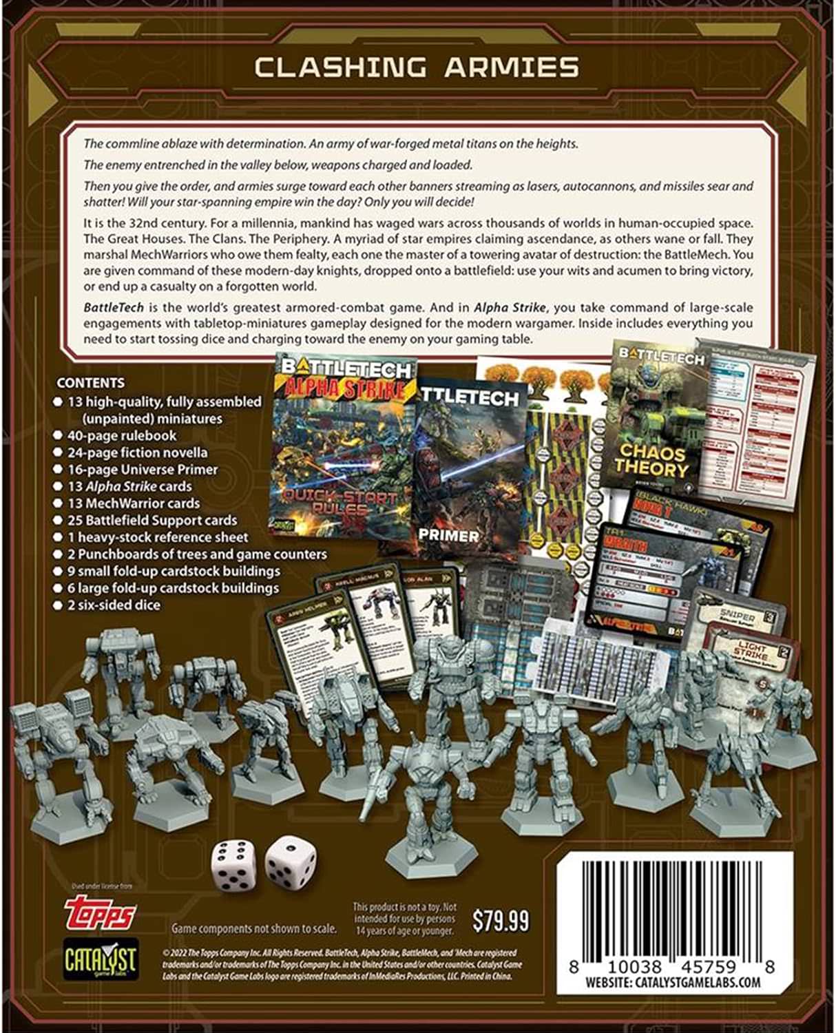 テーブルトップミニチュアゲーム BattleTech: Alpha Strike Box Set Catalyst Game Labs 32世紀の機械化戦闘 巨大戦闘兵器バトルメック 13体完全組み立て済みミニチュア スピーディー小競り合いルール