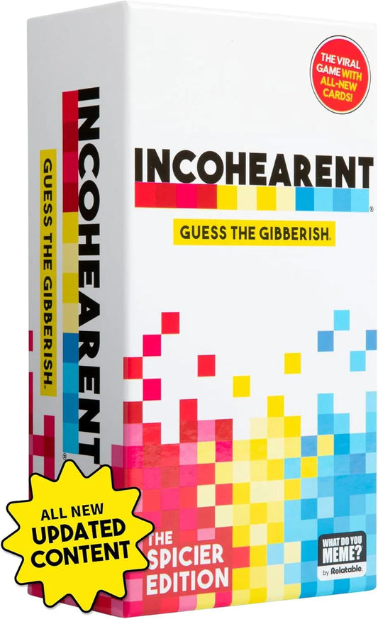 パーティーゲーム Incohearent インコヒアレント ブランド 話題の声に出して読むだけで大爆笑 意味不明な言葉組み合わせが別の言葉に変わる カード400枚以上 ヒント付き タイマー完備 2人から20人以上対応 17歳以上対象