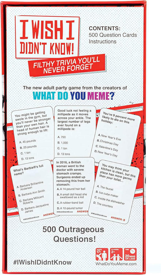 パーティーゲーム トリビアカードゲーム What Do You Meme? 500枚の多彩なトリビアカード プレミアム厚紙 光沢仕上げ 高耐久コンパクトボックス 2人から最大20人 17歳以上向け 知的エンターテイメント 最短20分で完結 