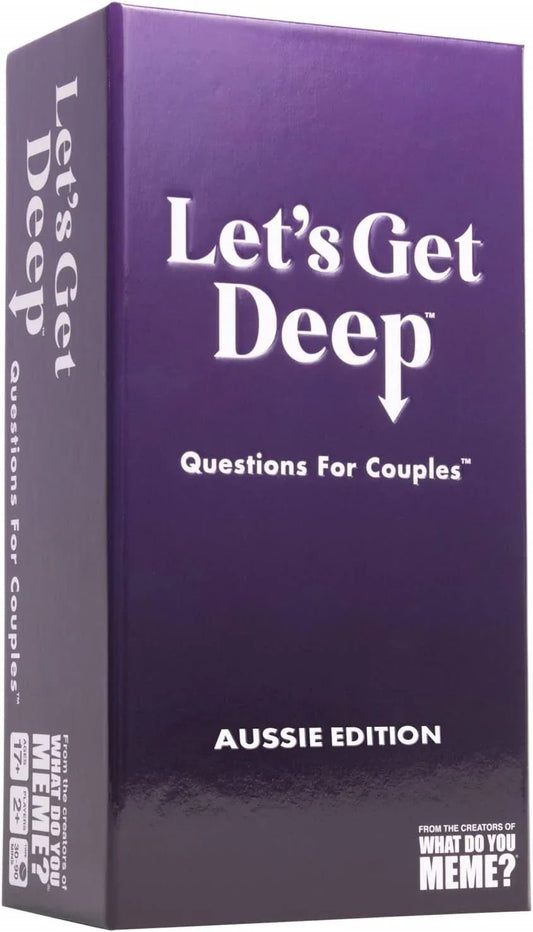 コミュニケーションカードゲーム Let’s Get Deep Aussie Edition 500枚質問カード カップル向け対話型パートナー関係深化ゲーム 心温まる絆発見 友人対応 英語表記 17歳以上推奨 デート会話促進 長年付き合い新発見 