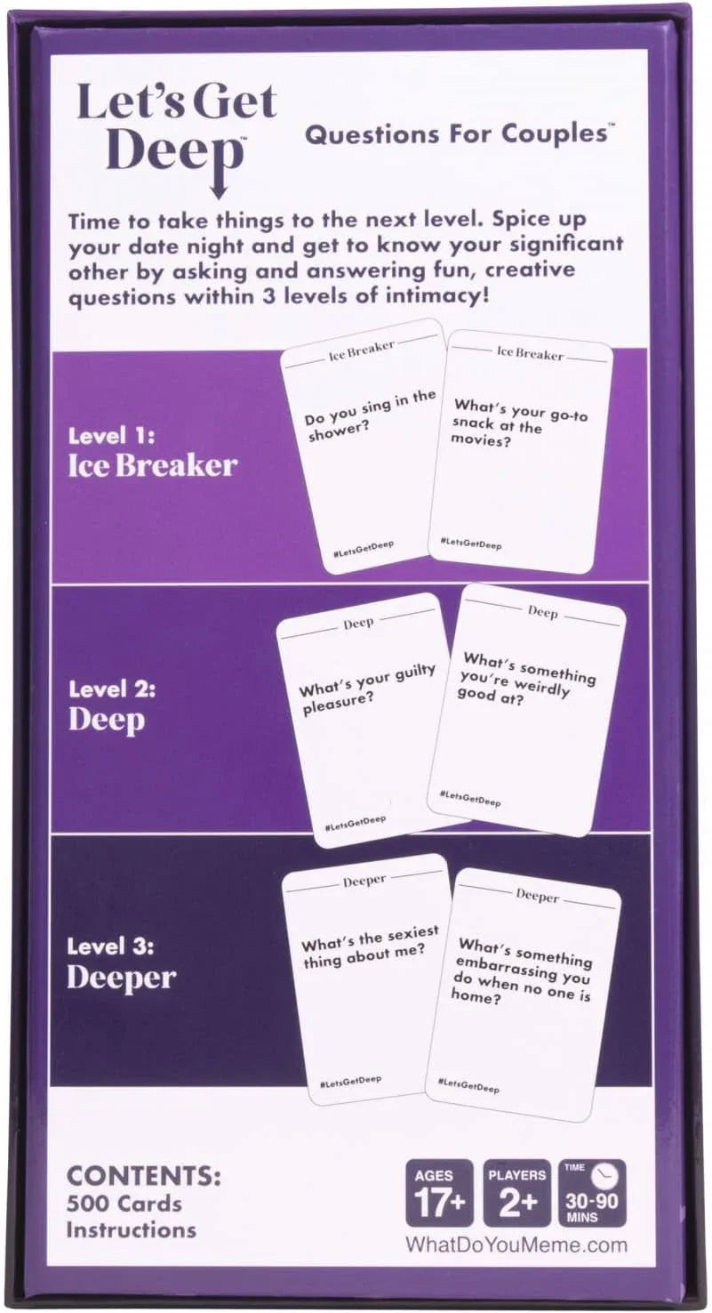 コミュニケーションカードゲーム Let’s Get Deep Aussie Edition 500枚質問カード カップル向け対話型パートナー関係深化ゲーム 心温まる絆発見 友人対応 英語表記 17歳以上推奨 デート会話促進 長年付き合い新発見 