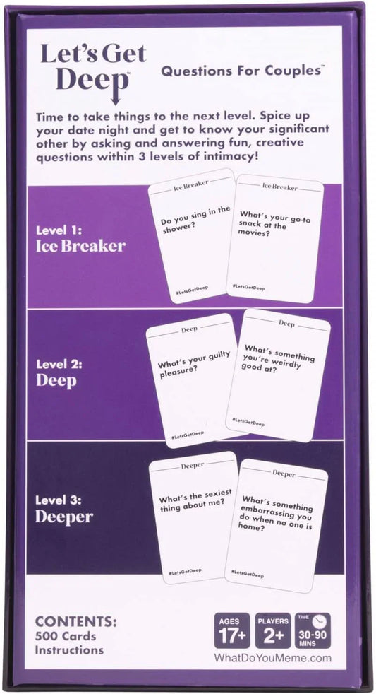 コミュニケーションカードゲーム Let’s Get Deep Aussie Edition 500枚質問カード カップル向け対話型パートナー関係深化ゲーム 心温まる絆発見 友人対応 英語表記 17歳以上推奨 デート会話促進 長年付き合い新発見 