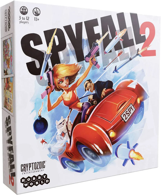 パーティーゲーム Spyfall 2 スパイフォールツー 13歳以上 3人から12人参加可能 複数の短いラウンド構成 新規20種類場所追加 2人スパイシステム搭載 複雑な心理戦と協力推理 ゲーム時間約30分 ブランドなし 英語版 日本語説明書なし