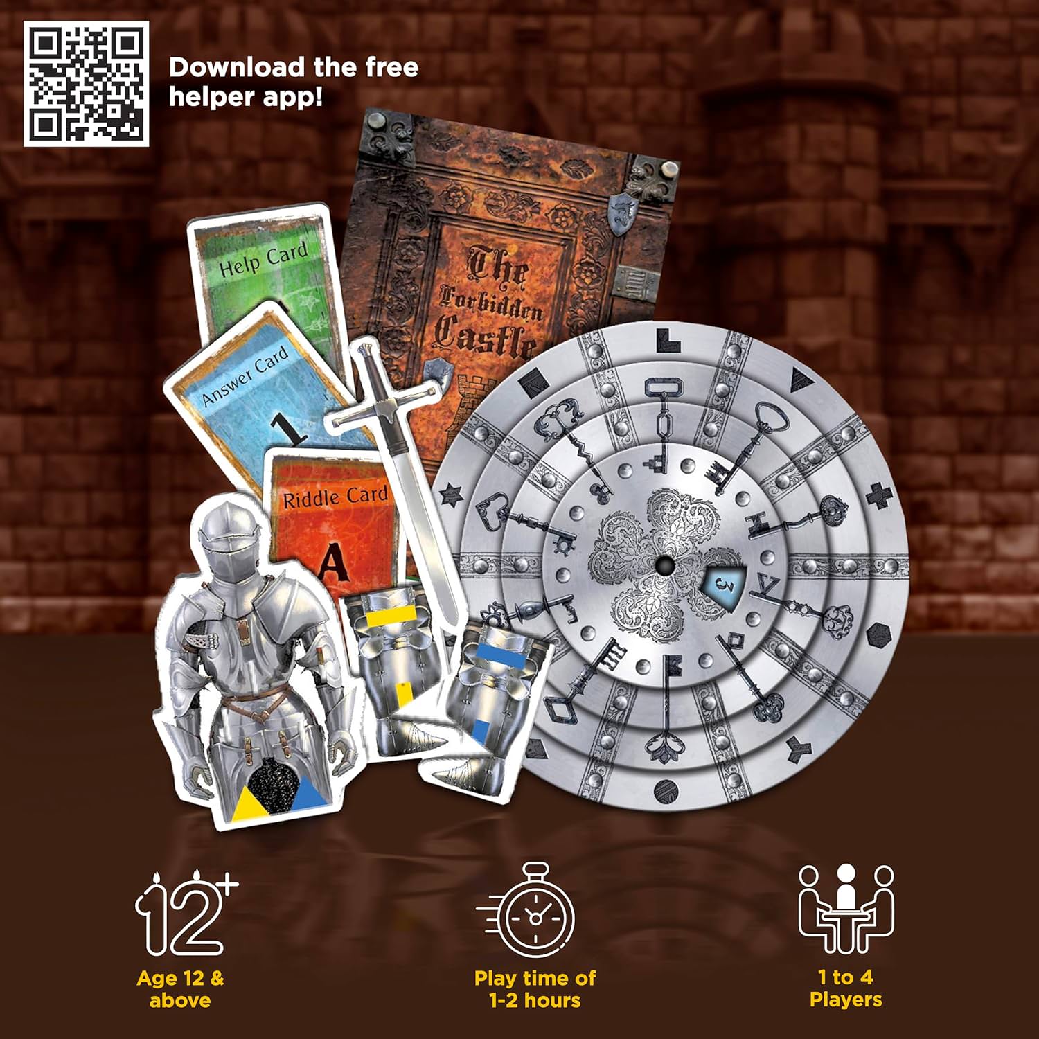 ボードゲーム Exit The Forbidden Castle エグジット 禁断の城 Thames Kosmos 脱出ルーム体験型 中世古城謎解き 1-4人用 12歳以上 難易度4 94コンポーネント Kosmos Helper App対応 ドイツ製高品質