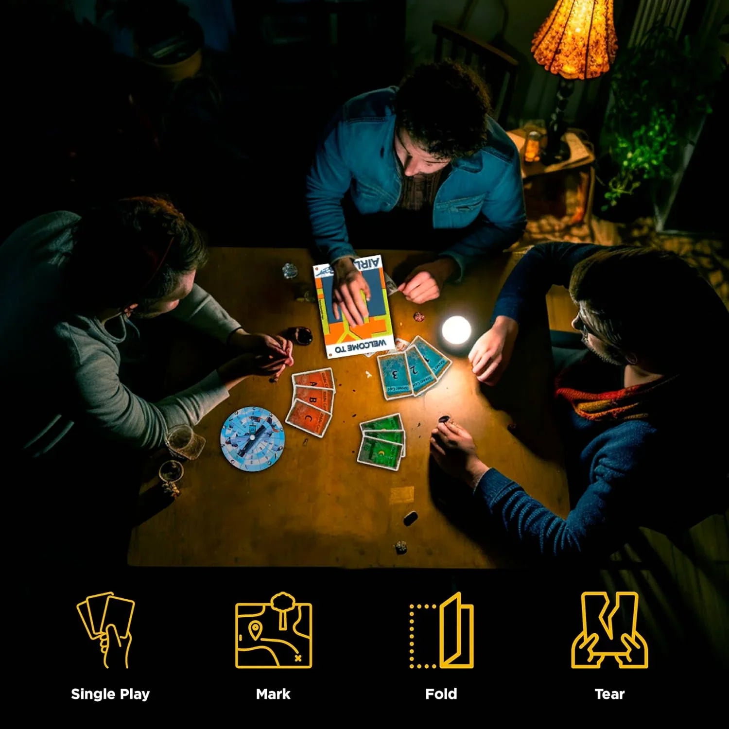 アットホーム脱出ルームゲーム EXIT The Stormy Flight EXIT ブランド 飛行機内 謎解きカード 多数 参加人数1から4人対象年齢10歳以上 論理的コード解決限定 折りたたみ 切断 必須 実践的脱出体験 英語版 日本語説明書なし