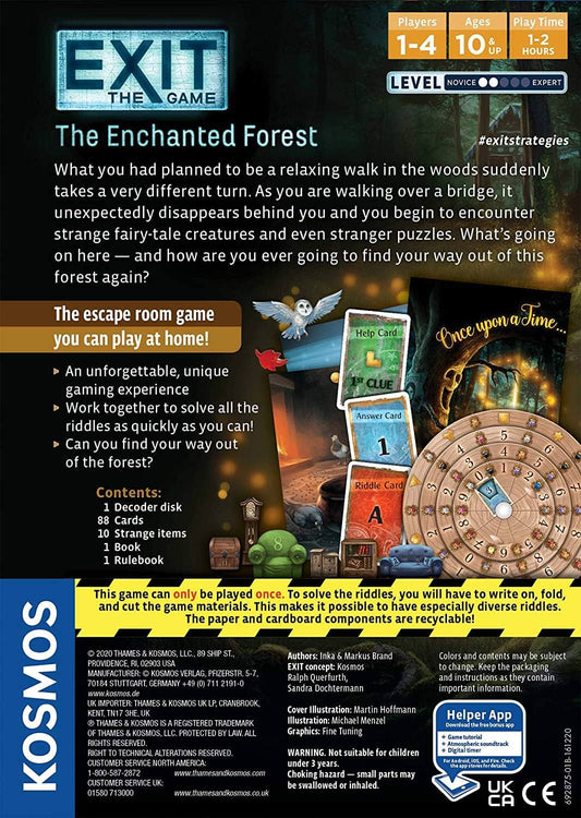 ボードゲーム EXIT The Enchanted Forest エグジット 魔法の森 Thames Kosmos 謎解き 体験型 協力型 一回限り 脱出 冒険 家庭 本格 10歳以上 1-4人 革新的 幻想的 パズル ドイツ 森