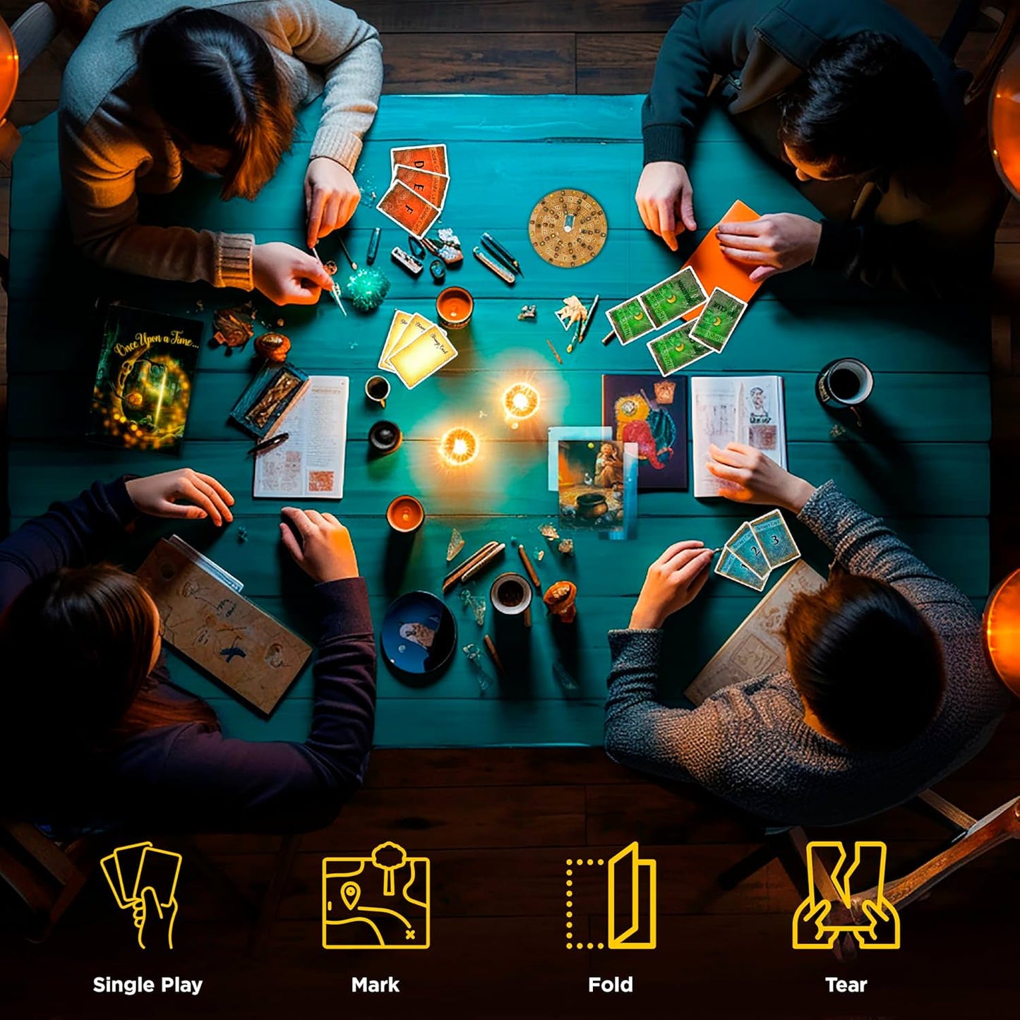 ボードゲーム EXIT The Enchanted Forest エグジット 魔法の森 Thames Kosmos 謎解き 体験型 協力型 一回限り 脱出 冒険 家庭 本格 10歳以上 1-4人 革新的 幻想的 パズル ドイツ 森