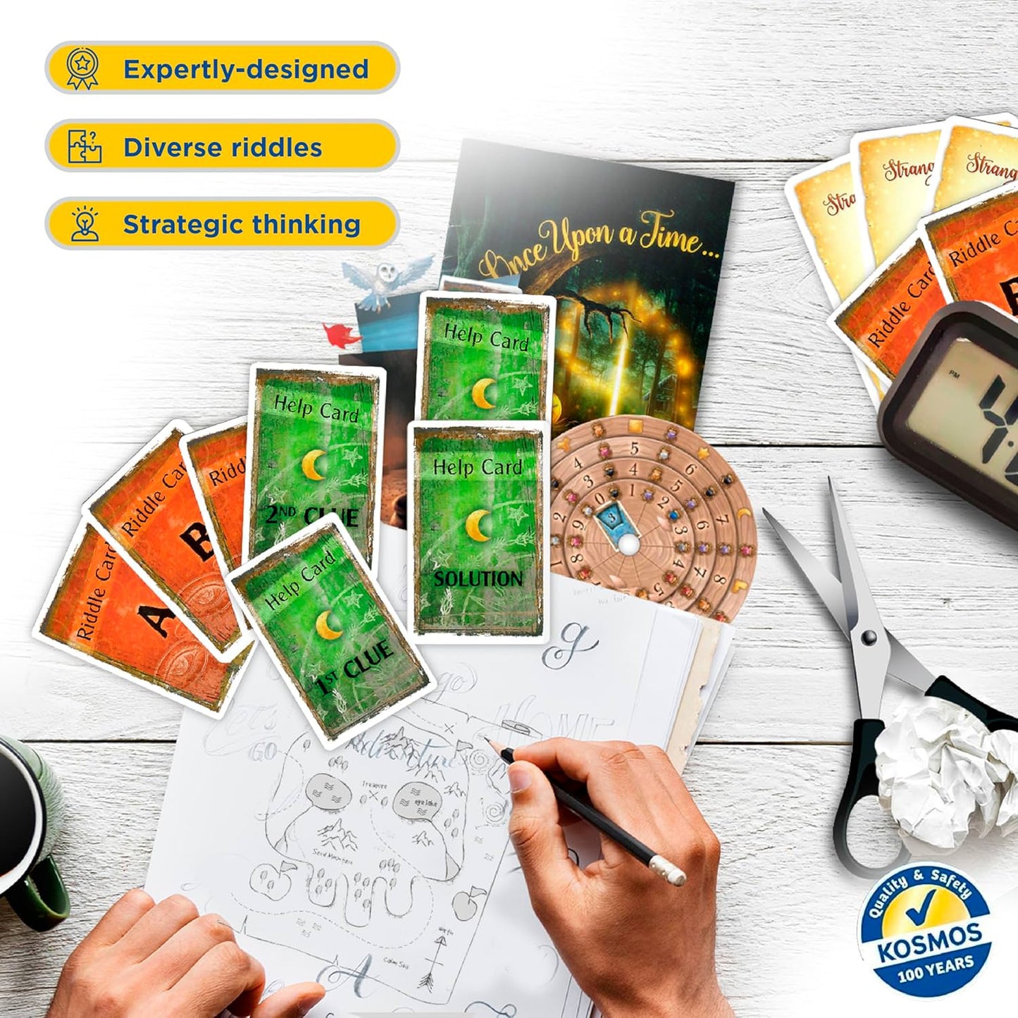 ボードゲーム EXIT The Enchanted Forest エグジット 魔法の森 Thames Kosmos 謎解き 体験型 協力型 一回限り 脱出 冒険 家庭 本格 10歳以上 1-4人 革新的 幻想的 パズル ドイツ 森