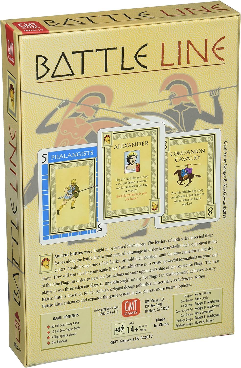 2人用カードゲーム Battle Line Reiner Knizia アレクサンダー大王時代 古代戦術 頭脳戦 戦略カードゲーム フォーメーション戦 タクティクスワイルドカード 英語版 日本語説明書なし