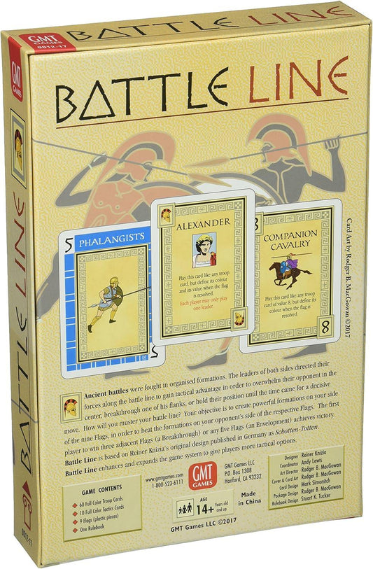 2人用カードゲーム Battle Line Reiner Knizia アレクサンダー大王時代 古代戦術 頭脳戦 戦略カードゲーム フォーメーション戦 タクティクスワイルドカード 英語版 日本語説明書なし