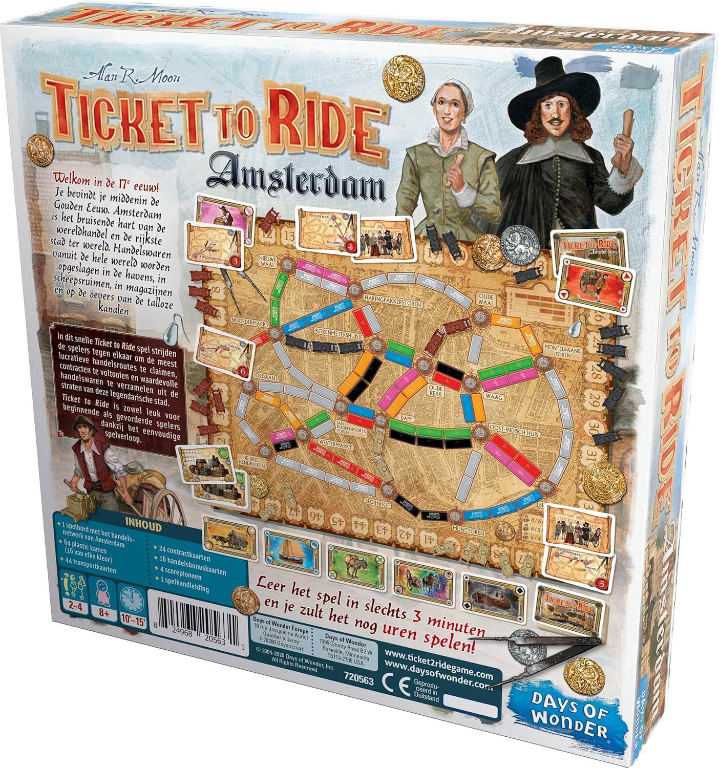 ボードゲーム Ticket to Ride Amsterdam アムステルダム 商業ネットワークボード 15分 プレイ コンパクトサイズ 持ち運びやすい 初心者から愛好家まで対応 戦略的思考力育成 家族向け マルチプレイヤー対応 8歳以上推奨 
