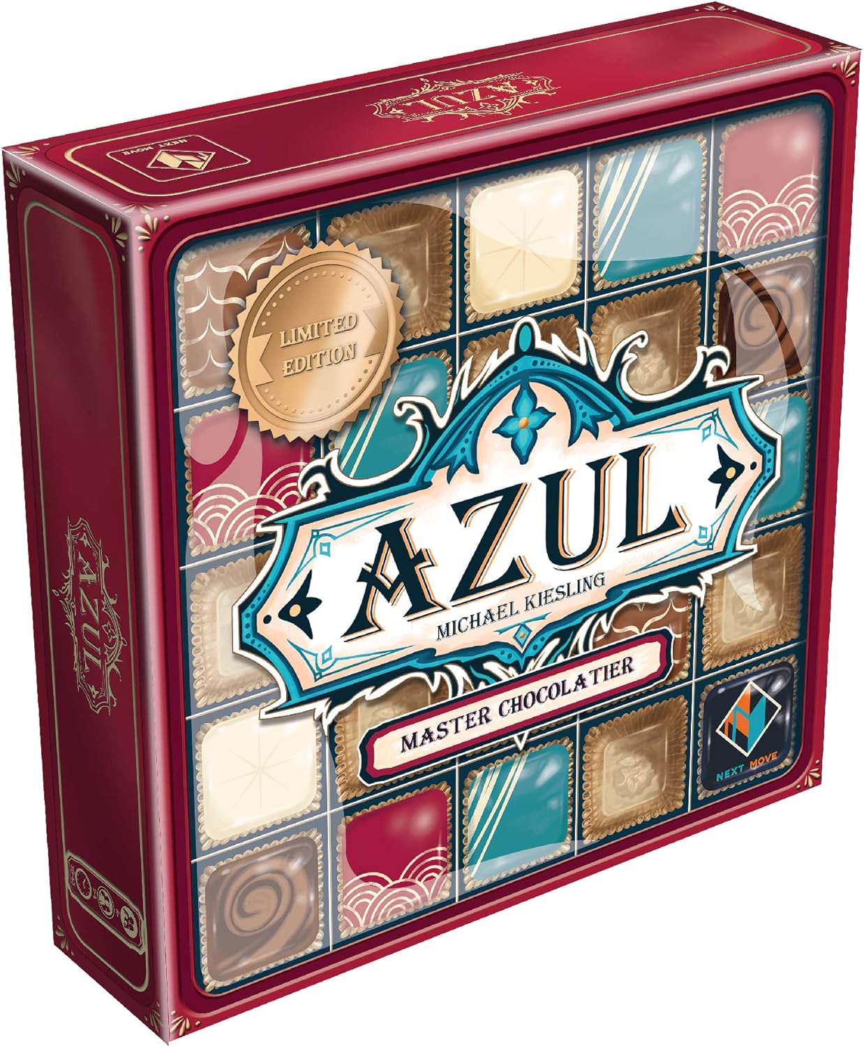 ボードゲーム Azul マスターショコラティエ 戦略的タイル配置ゲーム 2-4人用 8歳以上対象 100個樹脂製チョコレートタイル 両面ファクトリーボード付 パターン構築型 30-45分プレイ 高リプレイ性 家族や友人と楽しむ