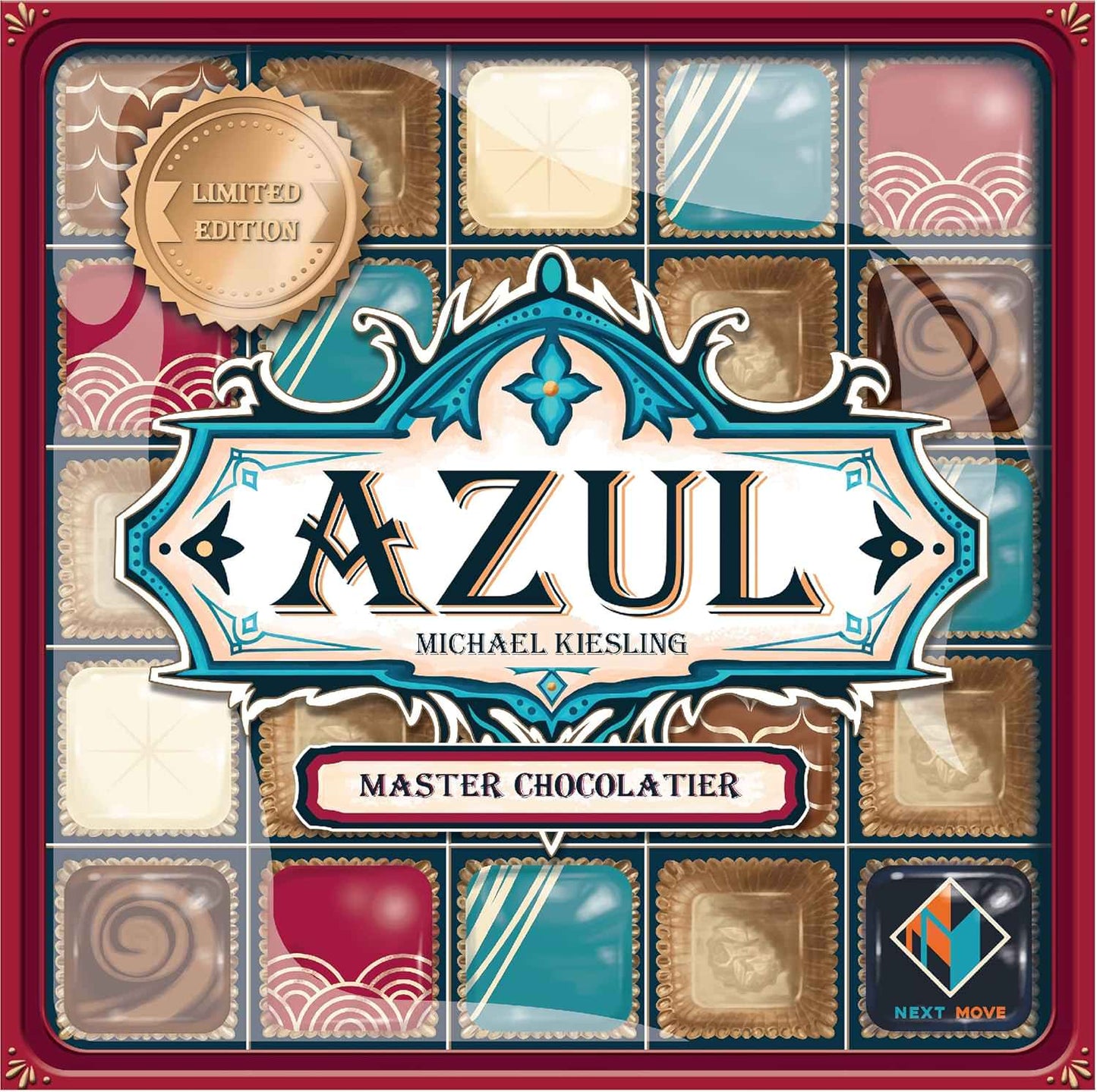 ボードゲーム Azul マスターショコラティエ 戦略的タイル配置ゲーム 2-4人用 8歳以上対象 100個樹脂製チョコレートタイル 両面ファクトリーボード付 パターン構築型 30-45分プレイ 高リプレイ性 家族や友人と楽しむ
