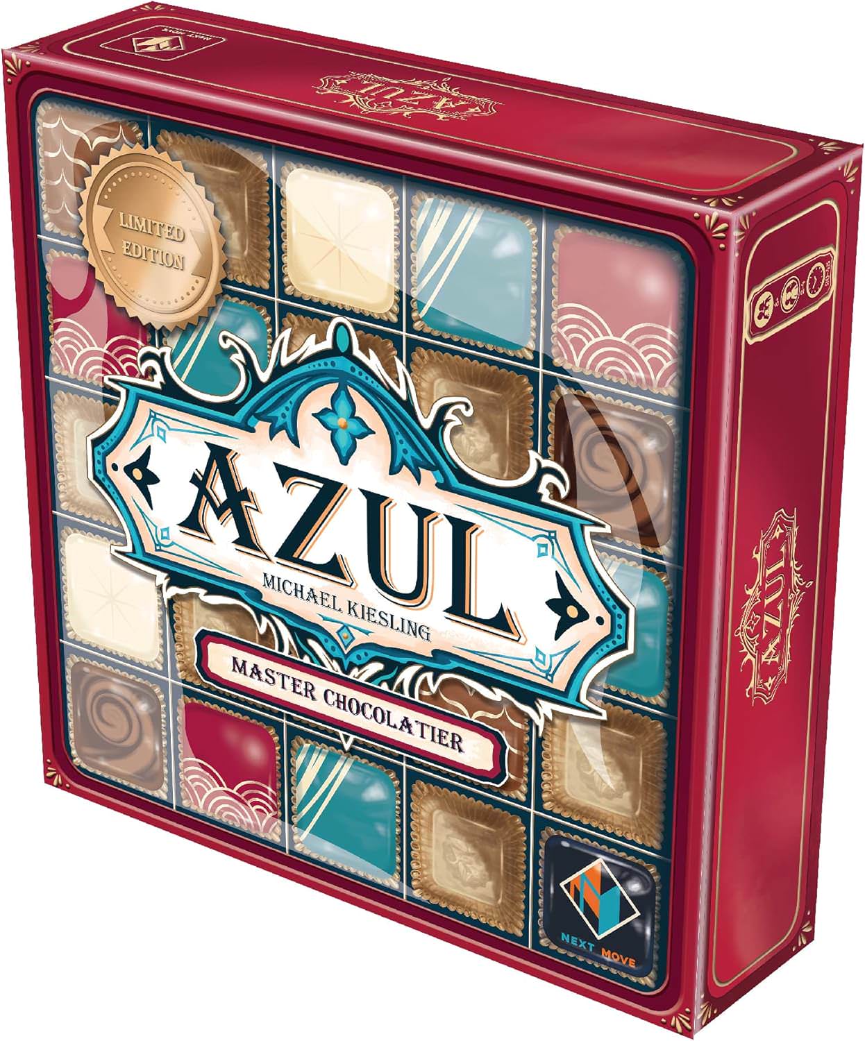 ボードゲーム Azul マスターショコラティエ 戦略的タイル配置ゲーム 2-4人用 8歳以上対象 100個樹脂製チョコレートタイル 両面ファクトリーボード付 パターン構築型 30-45分プレイ 高リプレイ性 家族や友人と楽しむ